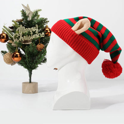 Bonnet à rayures rouges et vertes - Rouge - One Size - image 4