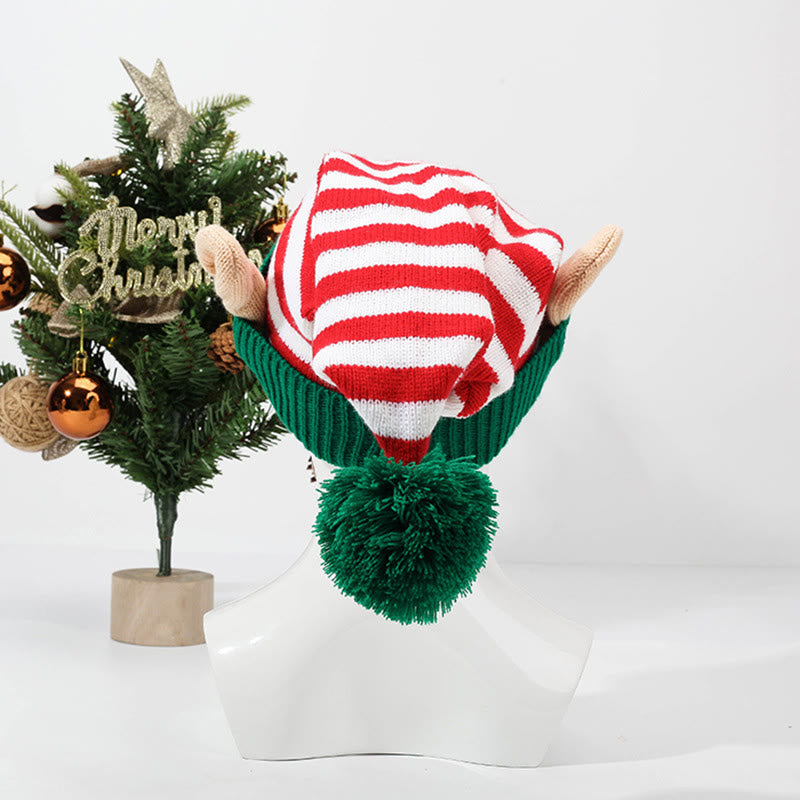Bonnet à rayures rouges et vertes - image 3
