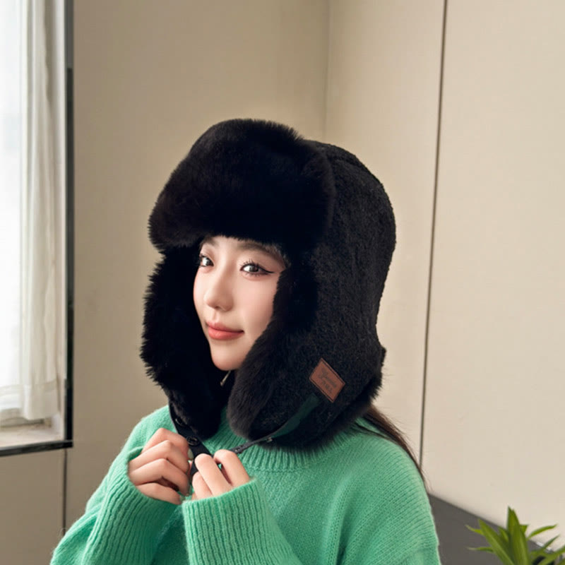 Chapeau de trappeur d'hiver réglable - Noir - One Size - image 3
