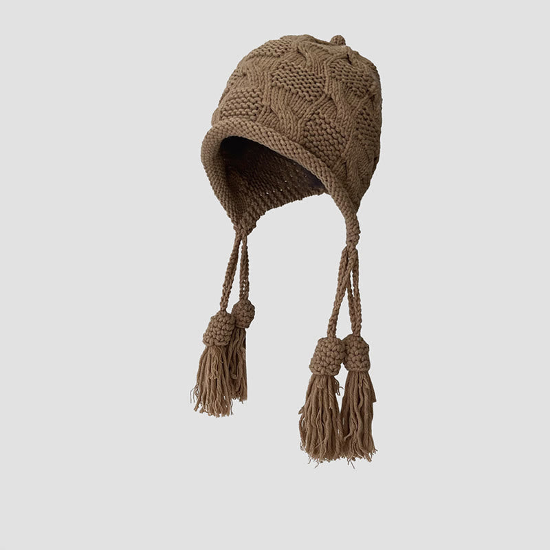 Bonnet à pompon tendance - Kaki - One Size - image 9