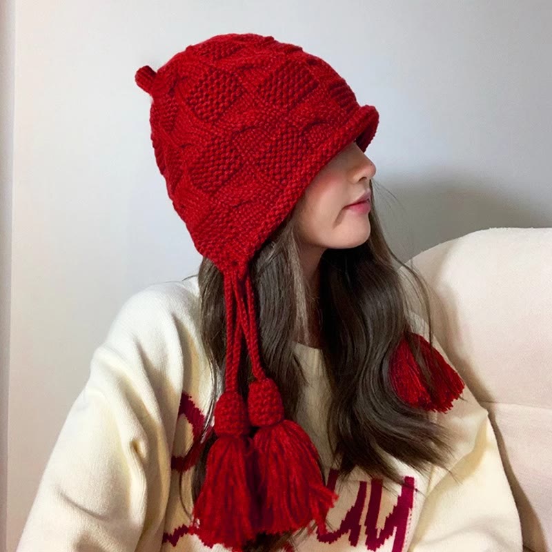 Bonnet à pompon tendance - image 0