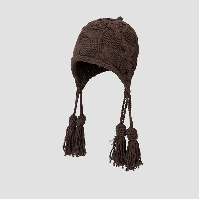 Bonnet à pompon tendance - Café - One Size - image 7