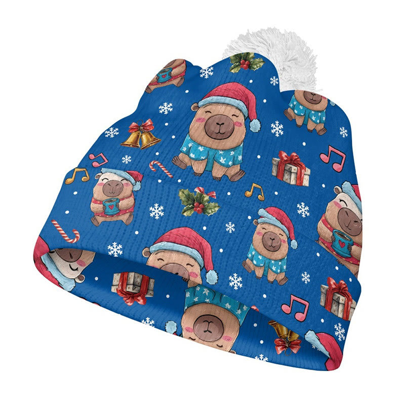 Bonnet de Noël en forme de bonhomme en pain d'épices - Bleu - One Size - image 1