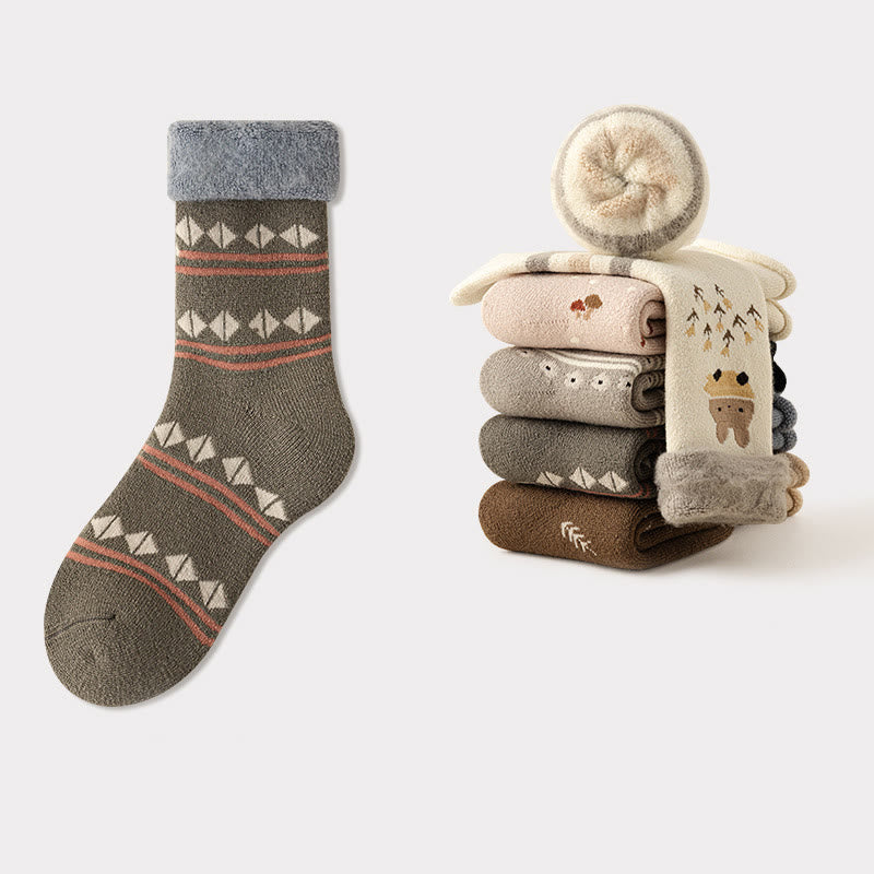 Chaussettes courtes Plusock Cute Cartoon (5 paires) - Gris - EU36-41(US3-7.5) - image 10