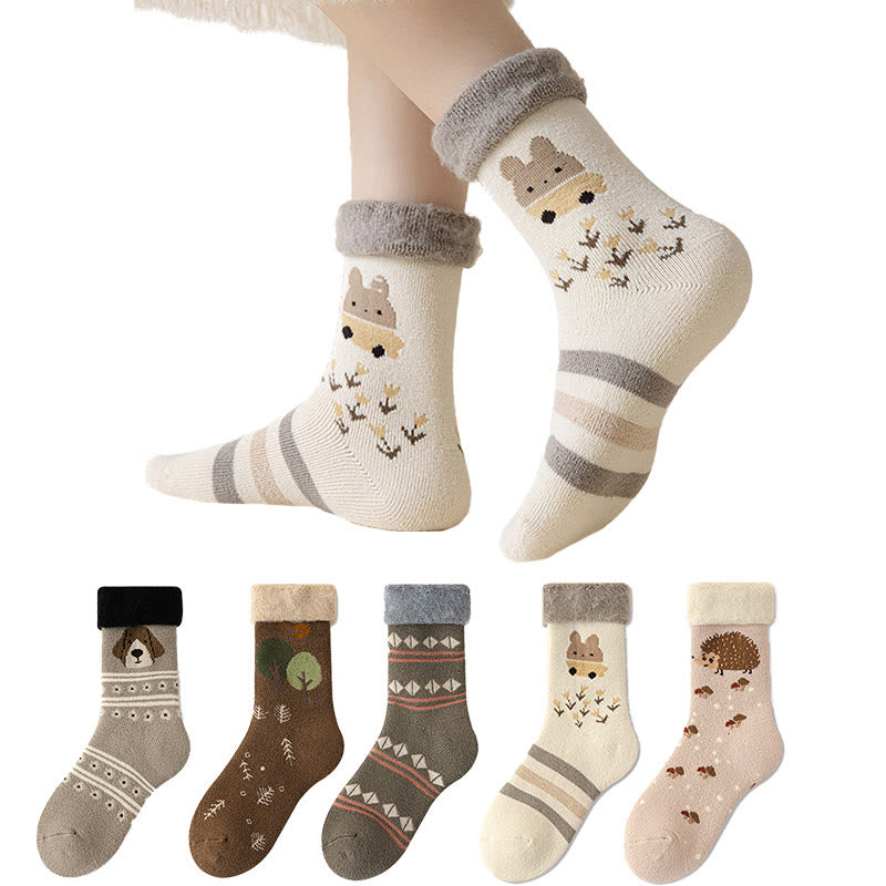 Chaussettes mignonnes à motifs de dessins animés (5 paires) - image 0