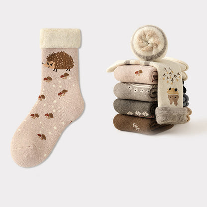 Chaussettes courtes Plusock Cute Cartoon (5 paires) - Rose - EU36-41(US3-7.5) - image 13