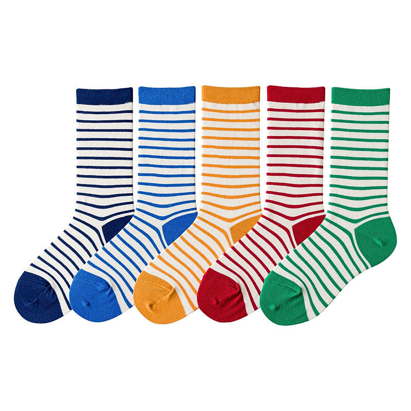 Chaussettes basses à rayures rétro (5 paires) - Multicolore - EU36-43(US3-9) - image 10