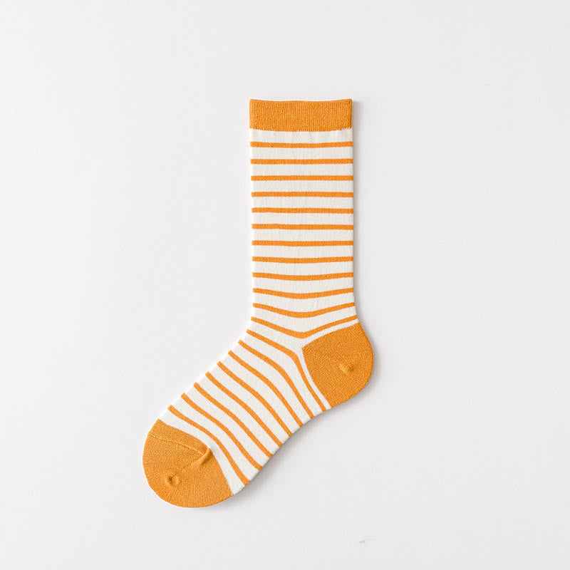 Chaussettes basses à rayures rétro (5 paires) - Jaune - EU36-43(US3-9) - image 6