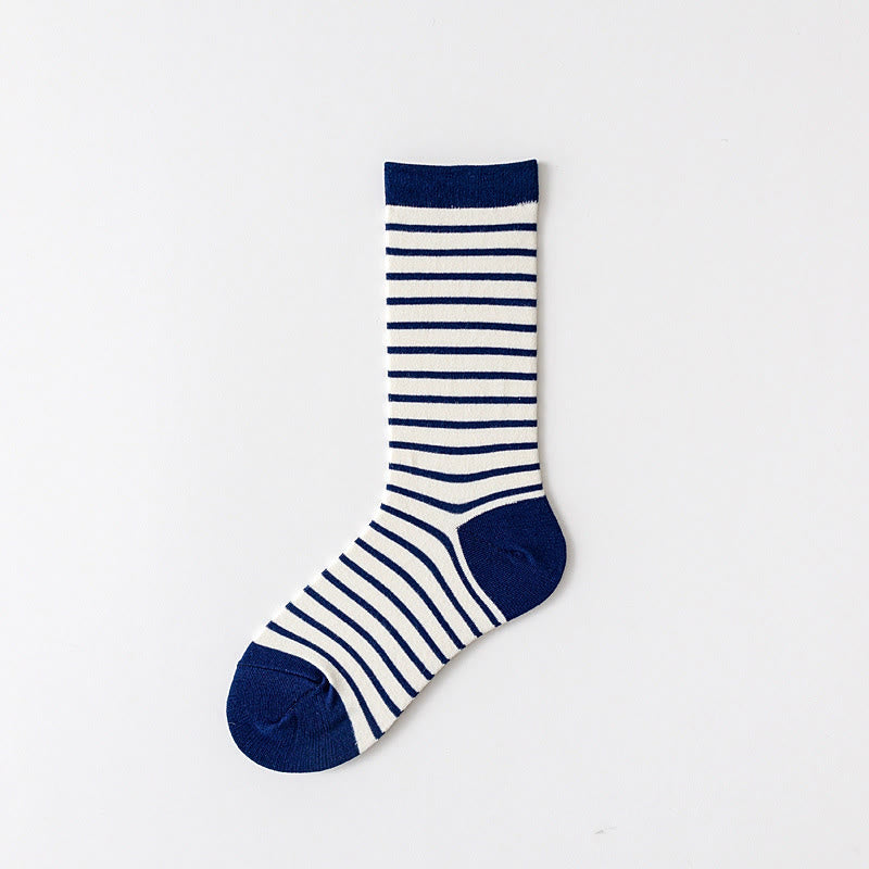 Chaussettes basses à rayures rétro (5 paires) - Bleu marine - EU36-43(US3-9) - image 7