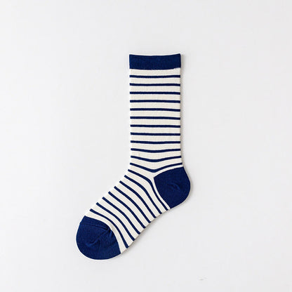 Chaussettes basses à rayures rétro (5 paires) - Bleu marine - EU36-43(US3-9) - image 7