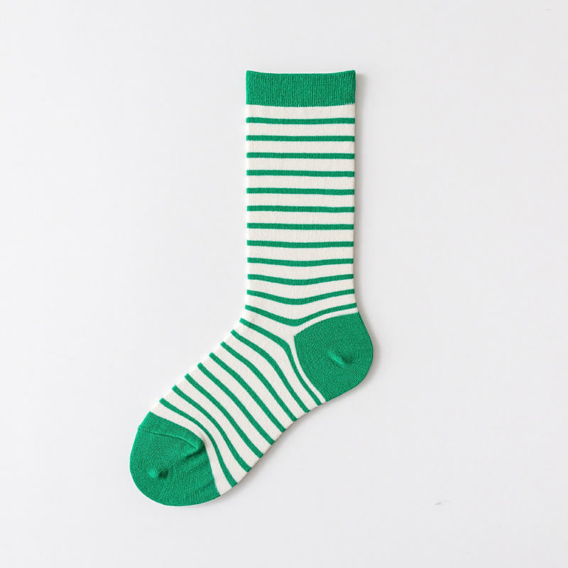 Chaussettes longues à rayures rétro Plusock (5 paires) - Vert - EU36-43(US3-9) - image 8