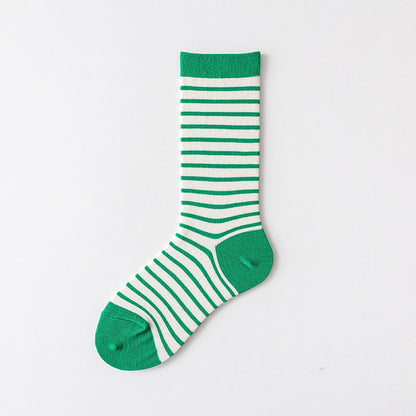Chaussettes longues à rayures rétro Plusock (5 paires) - Vert - EU36-43(US3-9) - image 8
