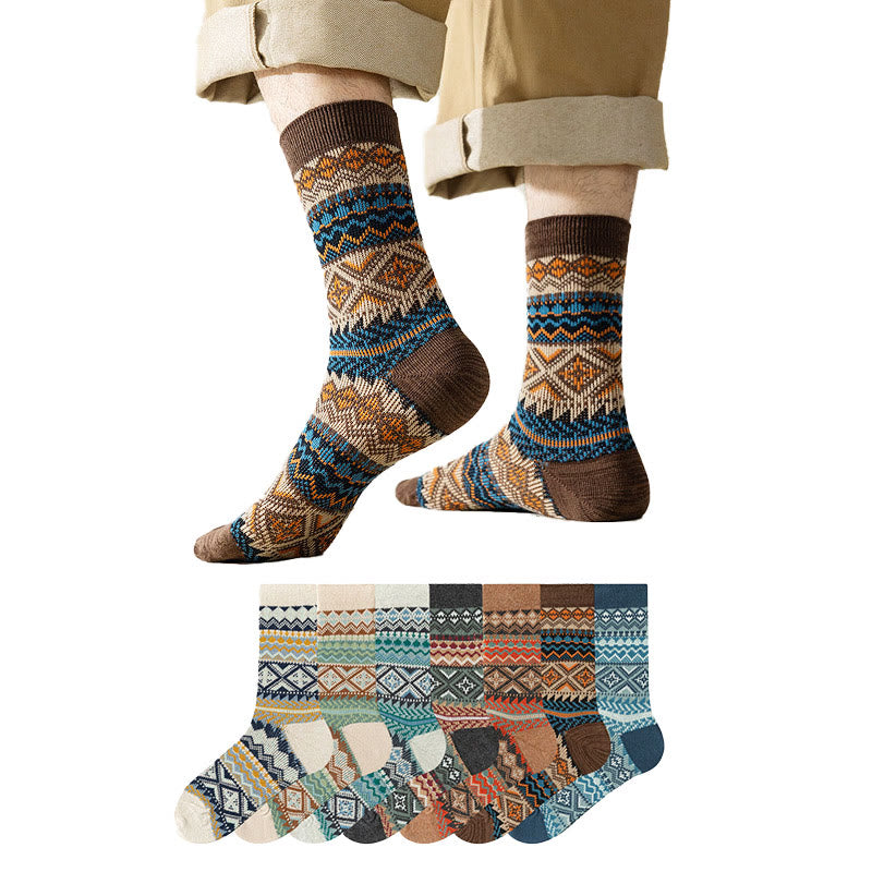 Chaussettes à rayures losanges (4 paires) - image 0