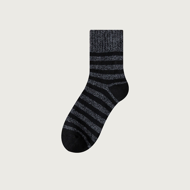 Chaussettes longues à rayures classiques Plusock (5 paires) - Noir - EU39-44(US6-10) - image 9