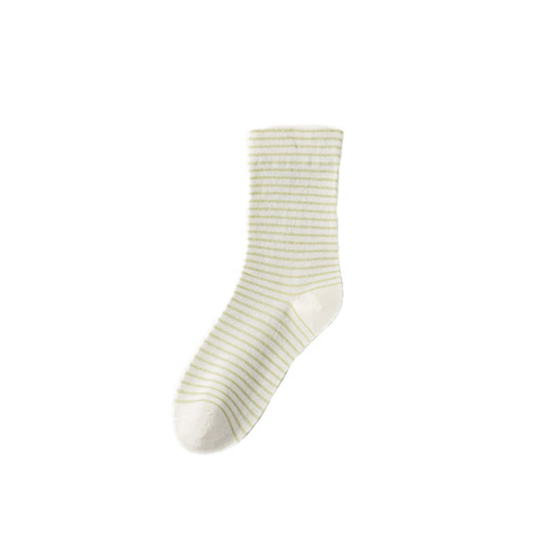 Chaussettes courtes en coton à fines rayures Plusock (6 paires) - Vert - EU36-40(US3-7) - image 10