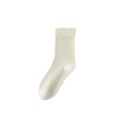Chaussettes courtes en coton à fines rayures Plusock (6 paires) - Vert - EU36-40(US3-7) - image 10