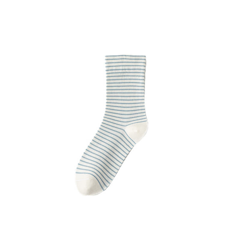Chaussettes courtes en coton à fines rayures Plusock (6 paires) - Bleu - EU36-40(US3-7) - image 12