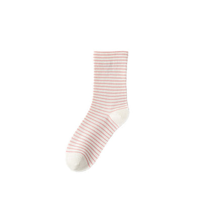 Chaussettes courtes en coton à fines rayures Plusock (6 paires) - Rose - EU36-40(US3-7) - image 13