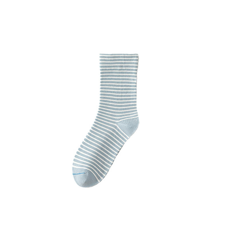 Chaussettes courtes en coton à fines rayures Plusock (6 paires) - Bleu clair - EU36-40(US3-7) - image 11