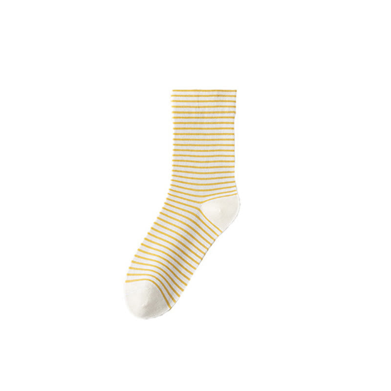 Chaussettes courtes en coton à fines rayures Plusock (6 paires) - Jaune - EU36-40(US3-7) - image 15