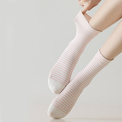 Chaussettes courtes en coton à fines rayures Plusock (6 paires) - image 2