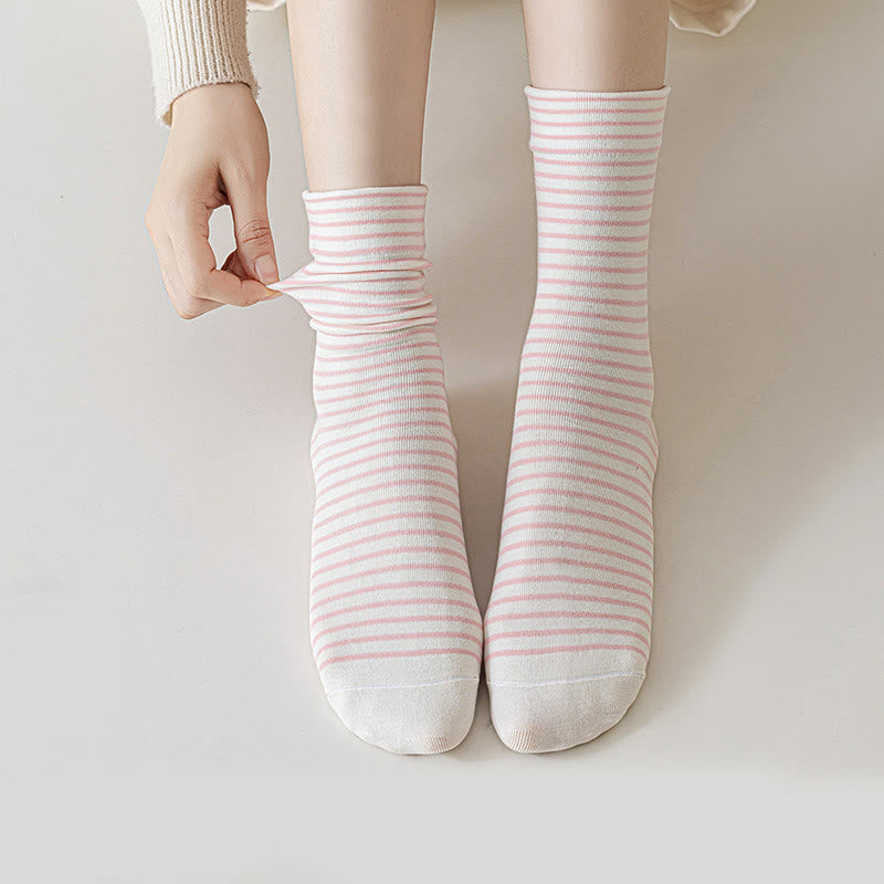 Chaussettes courtes en coton à fines rayures Plusock (6 paires) - image 3