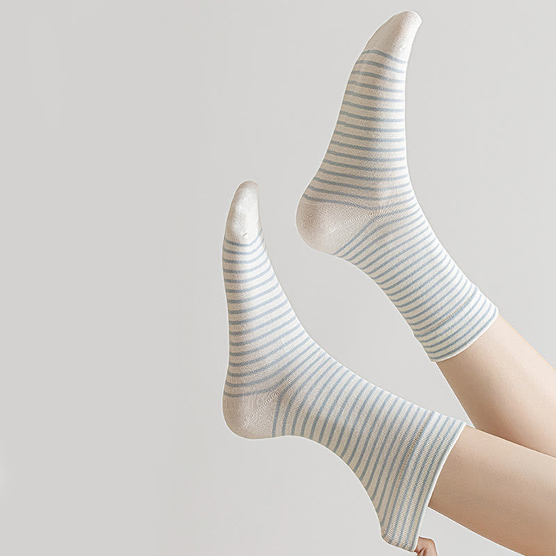 Chaussettes courtes en coton à fines rayures Plusock (6 paires) - image 5