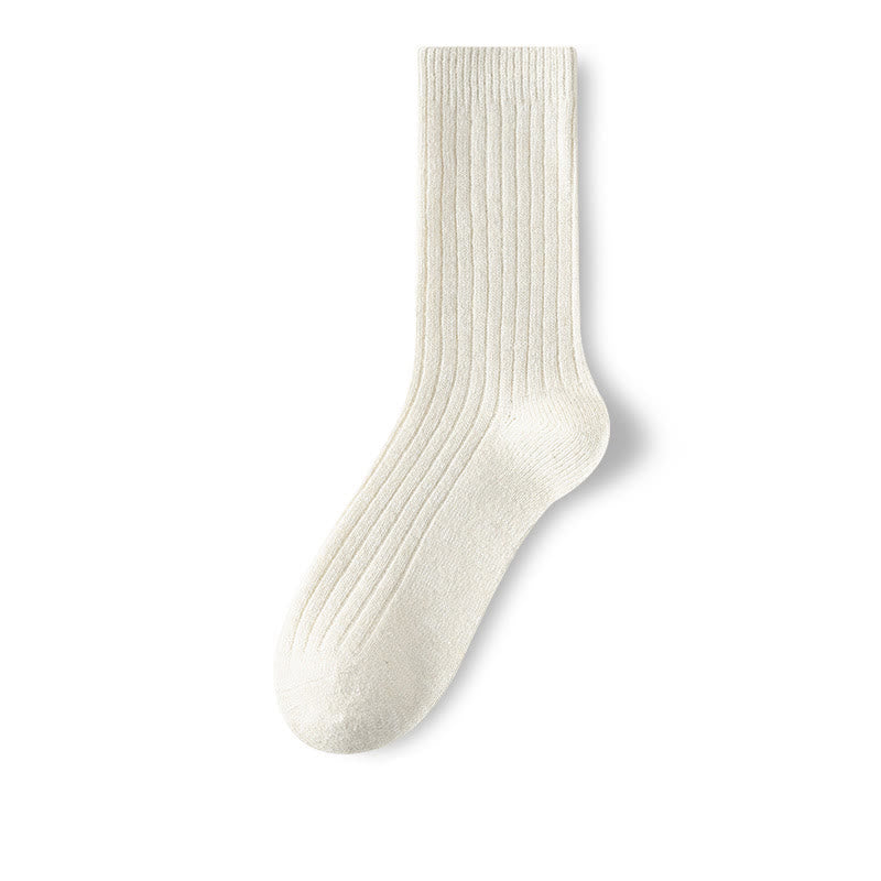 Chaussettes classiques en laine Plusock grande taille (3 paires) - Blanc - EU39-44(US6-10) - image 9