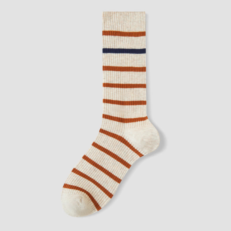 Chaussettes rayées color block (4 paires) - Kaki - EU36-40(US3-7) - image 12