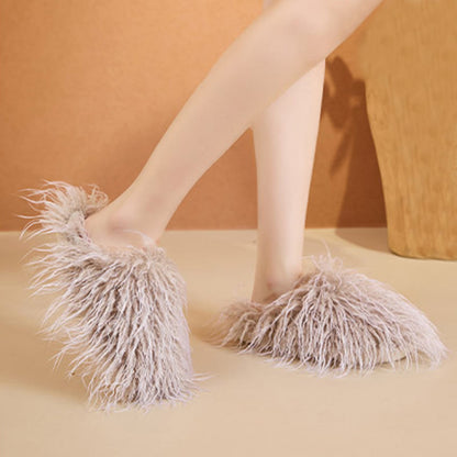 Pantoufles en fourrure duveteuse grandes tailles - image 2