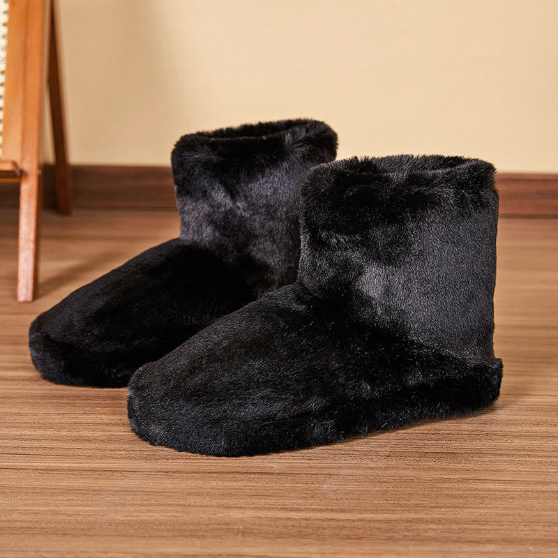 Pantoufles mi-hautes en peluche - Noir - EU38-39(US5-6) - image 11