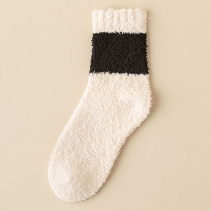 Chaussettes courtes en velours corail (6 paires) - Rose - EU39-44(US6-10) - image 4