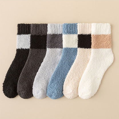 Chaussettes courtes en velours corail (6 paires) - Multicolore - EU39-44(US6-10) - image 10