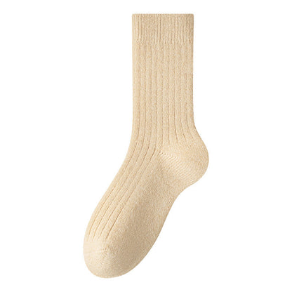 Chaussettes mi-mollet en cachemire uni grande taille Plusock (6 paires) - Abricot - EU39-44(US6-10) - image 12