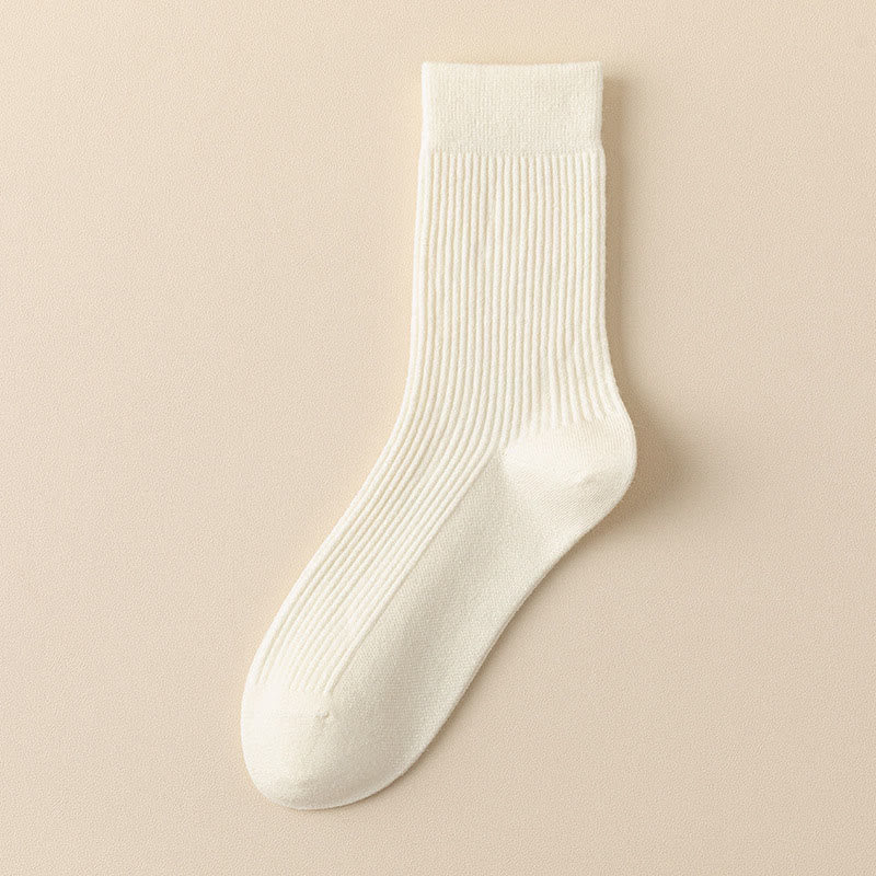 Chaussettes décontractées Plusock grande taille, couleur unie (4 paires) - Blanc - EU39-44(US6-10) - image 9