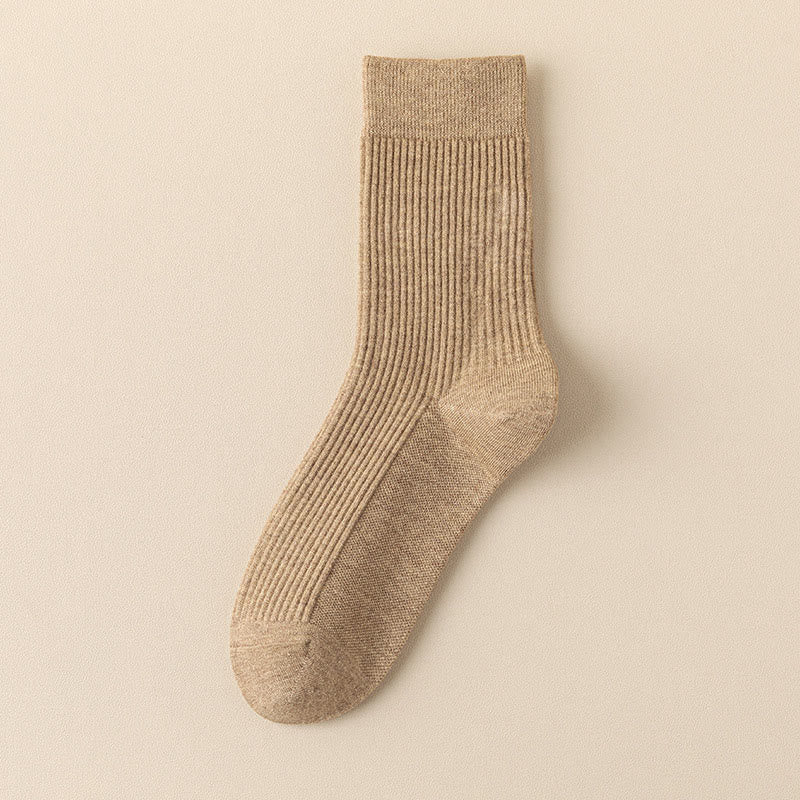 Chaussettes basses décontractées de couleur unie (4 paires) - Café - EU39-44(US6-10) - image 11