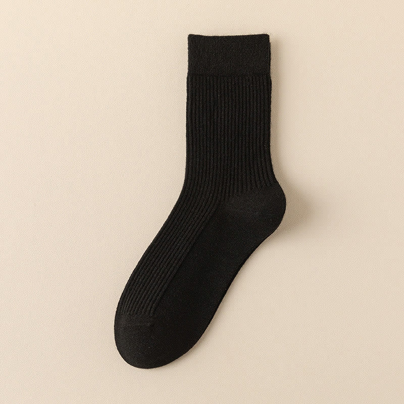 Chaussettes décontractées Plusock grande taille, couleur unie (4 paires) - Noir - EU39-44(US6-10) - image 14