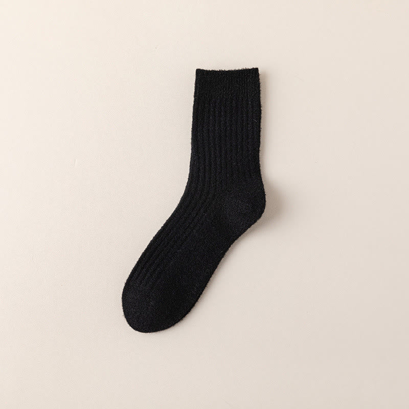 Chaussettes rétro unies (3 paires) - Noir - EU39-44(US6-10) - image 10