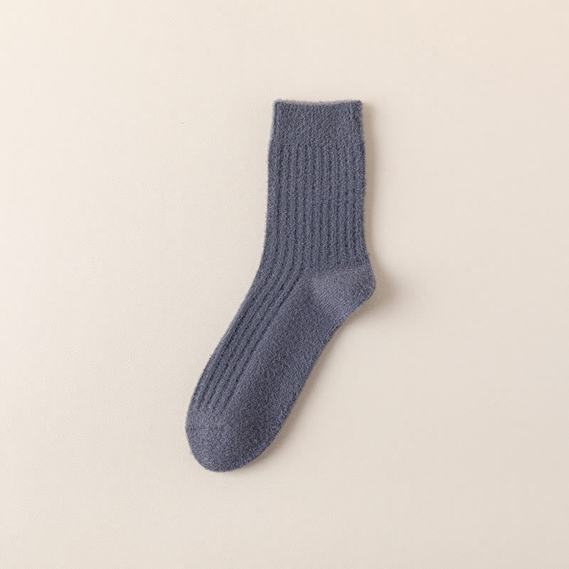 Chaussettes rétro unies (3 paires) - Gris - EU39-44(US6-10) - image 9