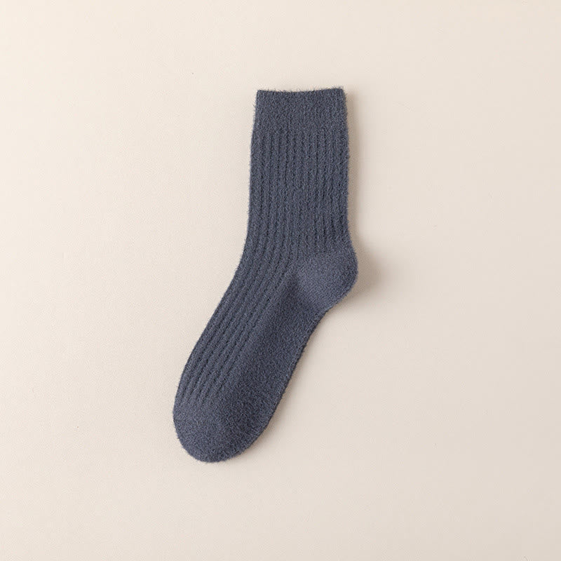 Chaussettes rétro unies (3 paires) - Gris foncé - EU39-44(US6-10) - image 11