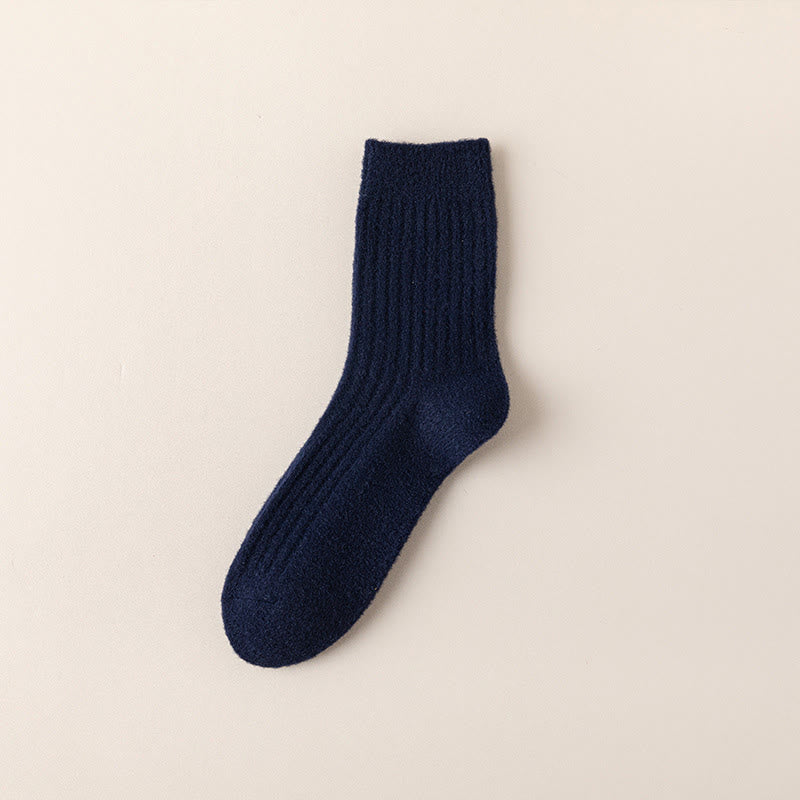 Chaussettes rétro unies (3 paires) - Bleu marine - EU39-44(US6-10) - image 12