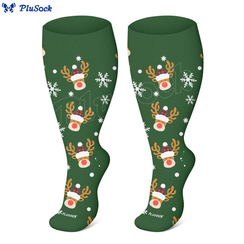 Chaussettes de compression grande taille motif pingouin, cerf et vache (3 paires) - image 2