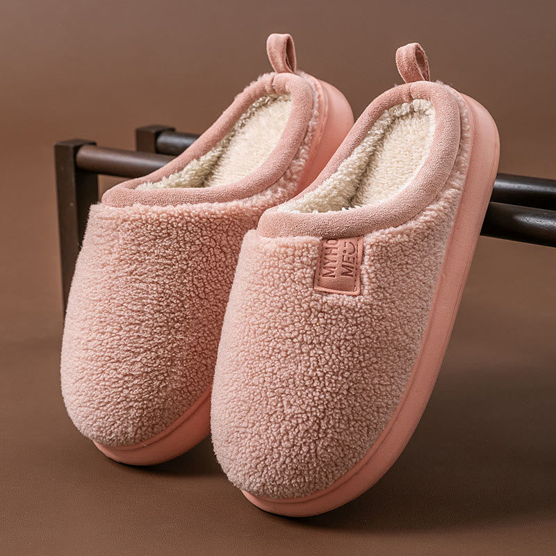Pantoufles simples en peluche grande taille - Rose - EU44-45(US10-11) - image 10