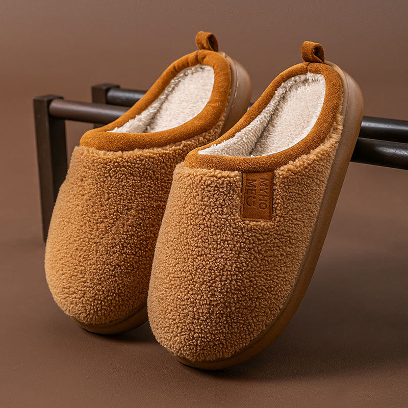 Pantoufles simples en peluche grande taille - Brun - EU44-45(US10-11) - image 14