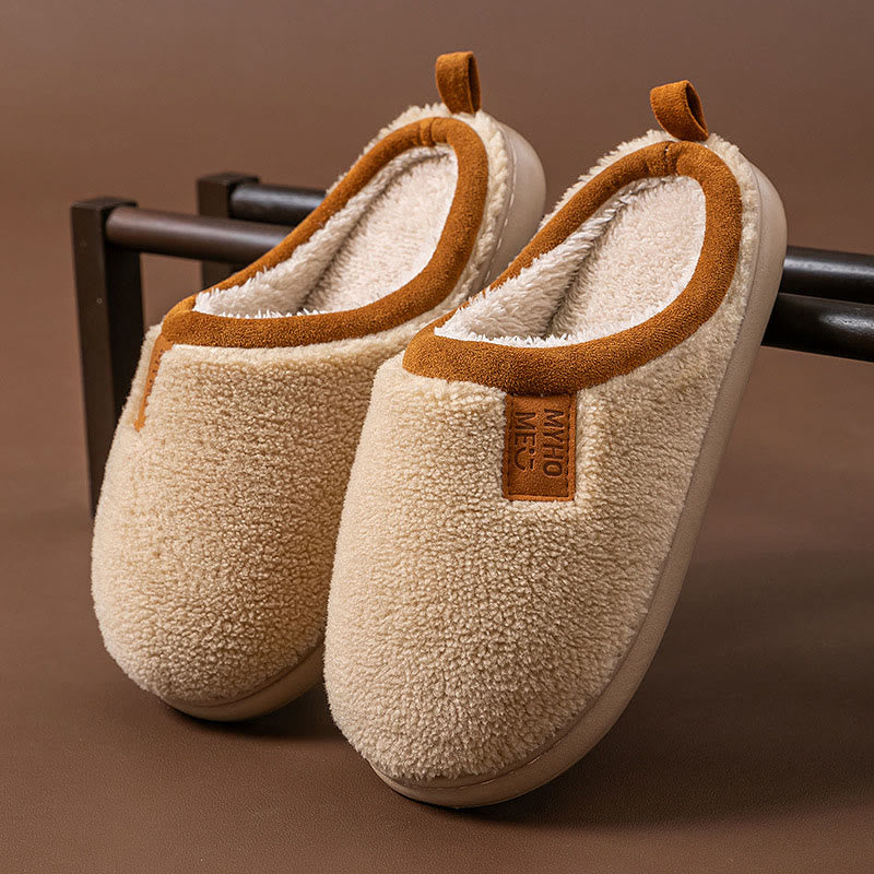 Pantoufles simples en peluche grande taille - Kaki - EU44-45(US10-11) - image 15