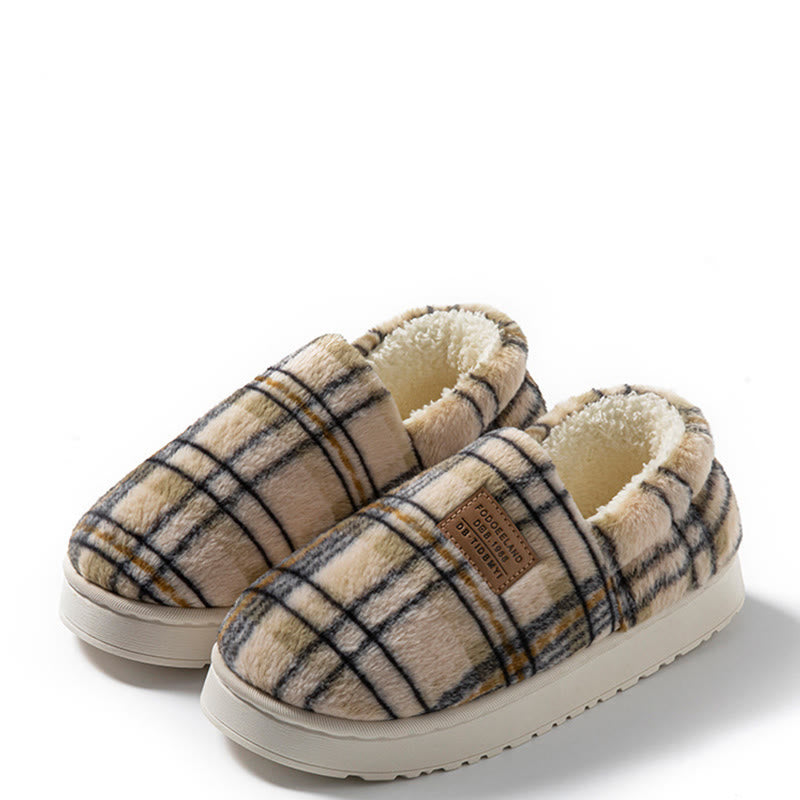 Pantoufles Plusock grandes tailles à motif quadrillé - Gris - EU44-45(US10-11) - image 13