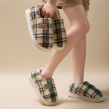 Pantoufles Plusock grandes tailles à motif quadrillé - image 1