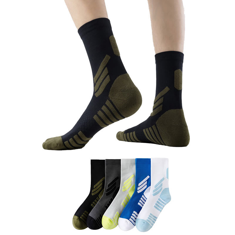 Chaussettes de compression quart de cercle pour basketball grandes tailles (5 paires) - image 0