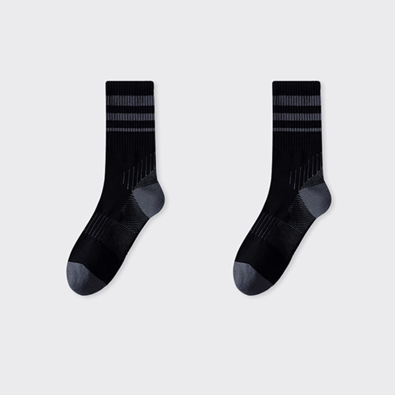 Chaussettes de compression Plusock Grande Taille à bord-côte (5 paires) - Noir - EU38-44(US5-10) - image 9