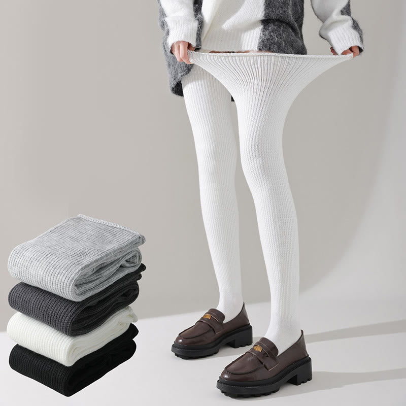 Chaussettes hautes en coton souple Plusock grandes tailles - Blanc - One Size - image 0